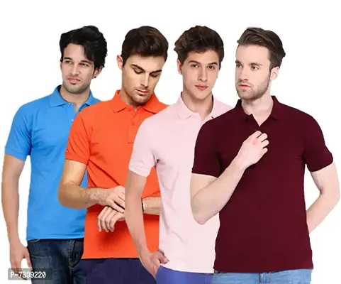 Reliable Multicoloured Polycotton Solid Polos For Men