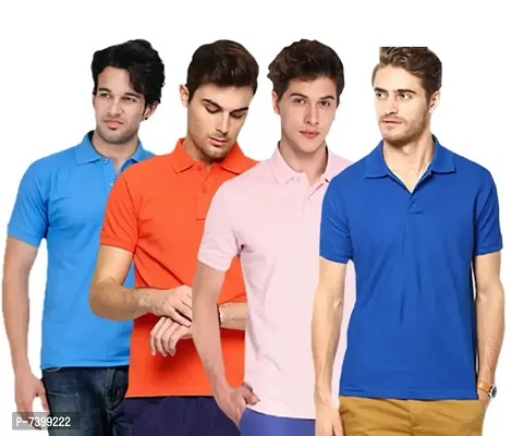 Reliable Multicoloured Polycotton Solid Polos For Men