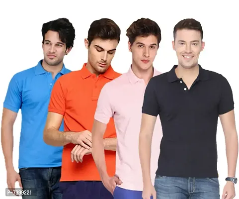 Reliable Multicoloured Polycotton Solid Polos For Men