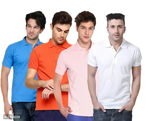 Reliable Multicoloured Polycotton Solid Polos For Men