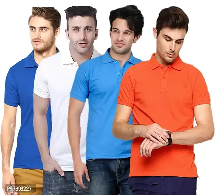 Reliable Multicoloured Polycotton Solid Polos For Men-thumb0