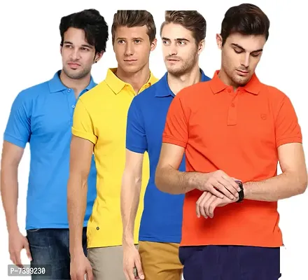 Reliable Multicoloured Polycotton Solid Polos For Men