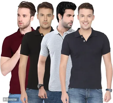 Reliable Multicoloured Polycotton Solid Polos For Men-thumb0