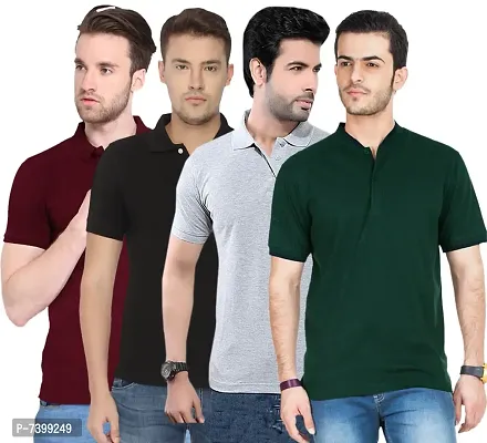 Reliable Multicoloured Polycotton Solid Polos For Men-thumb0