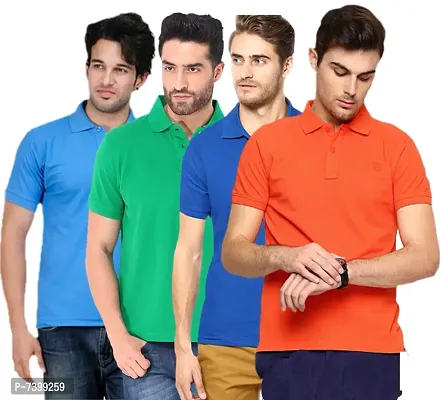 Reliable Multicoloured Polycotton Solid Polos For Men