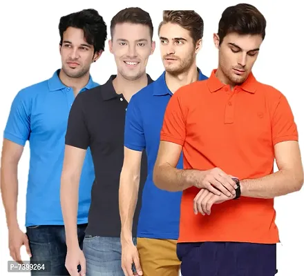 Reliable Multicoloured Polycotton Solid Polos For Men-thumb0