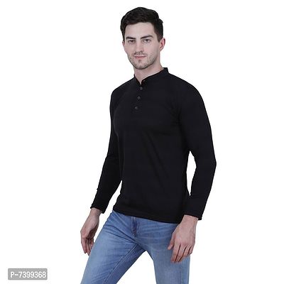 Stunning Cotton Blend Solid Henley Tees For Men- Pack Of 3-thumb3