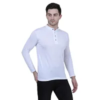 Stunning Cotton Blend Solid Henley Tees For Men- Pack Of 4-thumb2