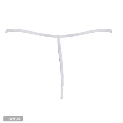 AVUN Men's Polyster Spandex Naughty, Comfort, Sexy G-String Thong (Pack of 1) ( White )-thumb2