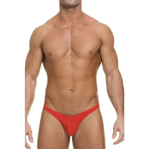 AAVUN Traders Men's Sheer Stretch Low Rise Moderate Coverage Thong Style, Free Size, Spandex Fabric, Solid Color