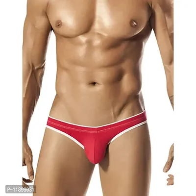 Generic Men's Polyester Thongs (Pack of 1) (AVU-ML-559-RD_Red_M)-thumb0