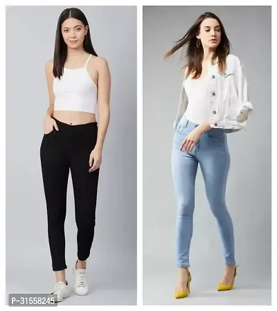 Stylish Skinny Fit Jeans for Women - Pack of 2