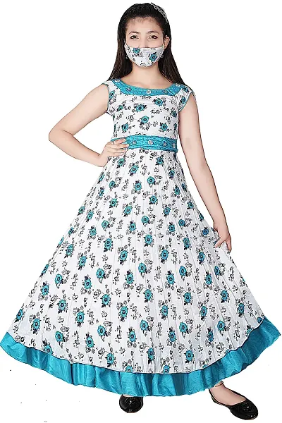 KCM Fashion Ethnic Gown Cotton Silk Gown for Kids