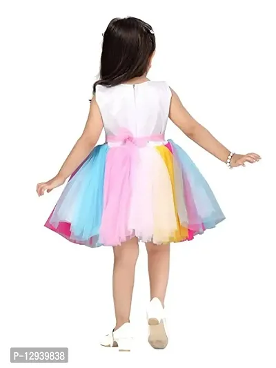 Unicorn Printed Multicolors Frock in Net for Girls Kids_2-3 Years_-thumb5