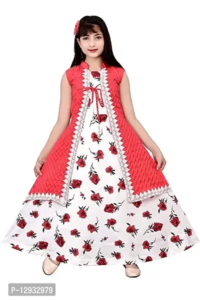 Kitty-Fashion Ethnic Cotton Blend Flower Gown for Kids-thumb0