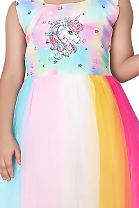 Kitty-Fashion Stylish Floral Embellished Multicolor Lace Gown for Kids-thumb3