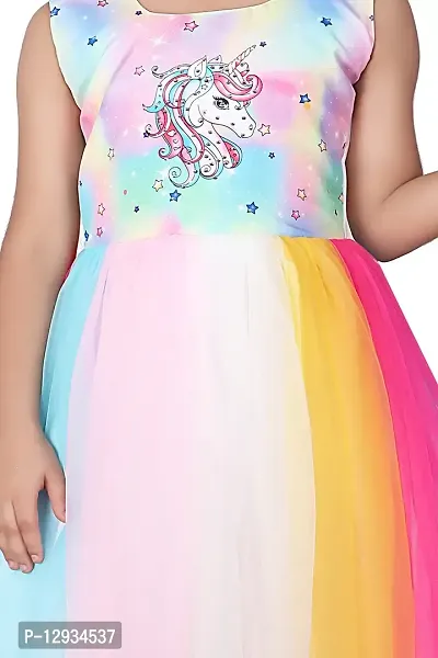 Kitty-Fashion Stylish Floral Embellished Multicolor Lace Gown for Kids-thumb4