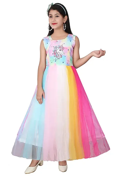 Kitty-Fashion Unicorn Gown for Girls Kids_