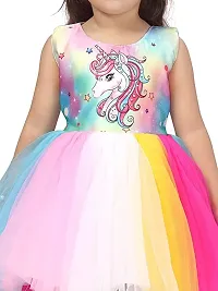 Unicorn Printed Multicolors Frock in Net for Girls Kids_2-3 Years_-thumb3