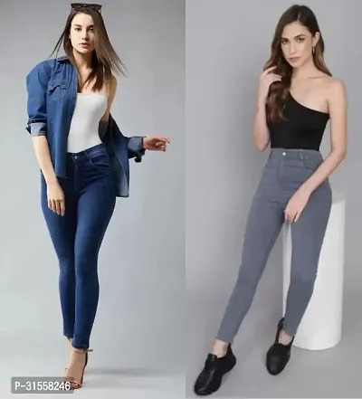 Stylish Skinny Fit Jeans for Women - Pack of 2