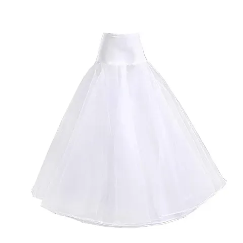 Women 6 Hoops White Skirt for Wedding Bridal Lehenga and Ball Gown