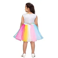 Unicorn Printed Multicolor Party Wear Frock in Net For Kids-thumb4
