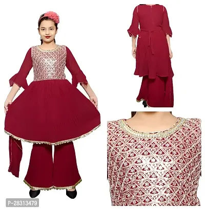 Pretty Comfy Girls Nayar cut dress with dupatta RANI