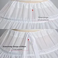 Women 6 Hoops White Skirt for Wedding Bridal Lehenga and Ball Gown-thumb2