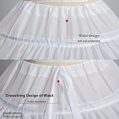 Women 6 Hoops White Skirt for Wedding Bridal Lehenga and Ball Gown-thumb3
