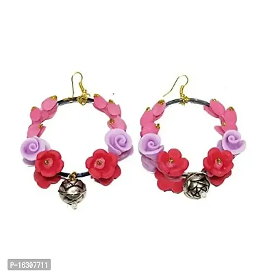 Porcelain Multi-Colour Drop Earring/Earrings/Dangle Earrings/Flower Earrings/Porcelain Earrings/Flower Jewellery-thumb0