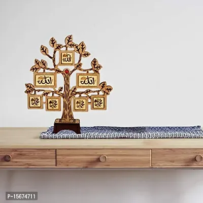 Bcomfort Allah Mohammad in Tree Shaped Made on Wood by Laser Cut Home Decor Table Decor-thumb2