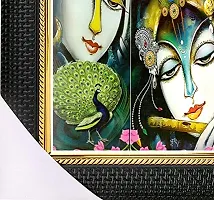 Bcomfort Radha Krishn with fluit,modern art peacock Digital Reprint 15 inch x 11 inch Painting-thumb3