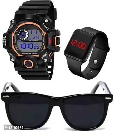 DKEROAD Digital Silicone Orange Strap Watch for Men | Casual-Party-Wedding-Formal-Sports | - Model795