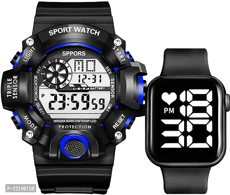 DKEROAD Digital Silicone Black Strap Watch for Boys | Sports-Formal-Casual-Party-Wedding | - Model68