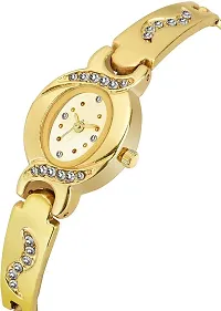 DKEROAD Analog Metal Gold-Silver Strap Watch for Girls | Casual-Party-Wedding-Formal | - Model413-thumb3