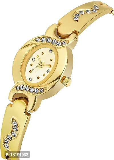 DKEROAD Analog Metal Gold-Silver Strap Watch for Girls | Casual-Party-Wedding-Formal | - Model413-thumb4