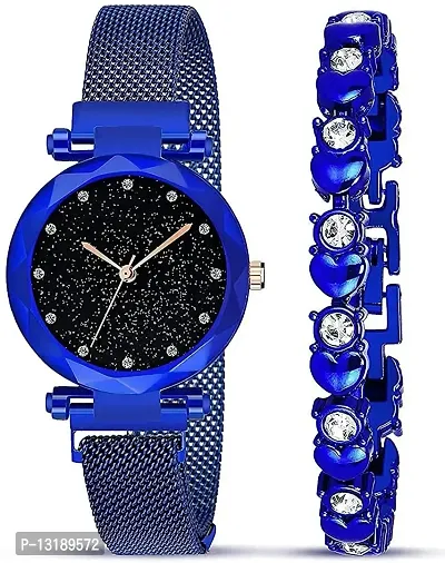 DKEROAD Analog Metal Blue Strap Watch for Girls | Formal-Casual-Party-Wedding | - Model269-thumb3