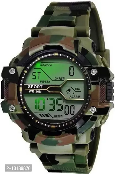 DKEROAD Digital Silicone Green Strap Watch for Boys | Casual-Party-Wedding-Formal-Sports | - Model127