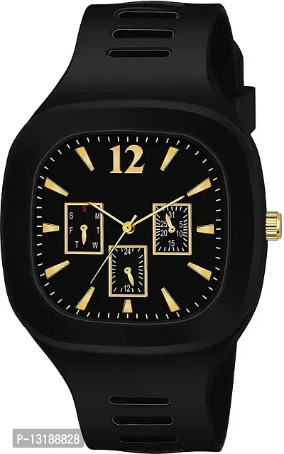 DKEROAD Analog Silicone Black Strap Watch for Boys | Casual-Formal | - Model153