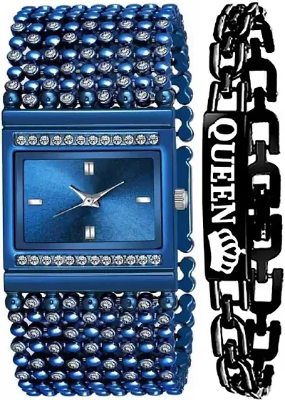 DKEROAD Analog Stainless Strap Watch for Girls | Casual-Party-Wedding | - Model598