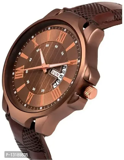 DKEROAD Analog Synthetic Leather Brown Strap Watch for Men & Women | Casual-Party-Wedding-Formal-Sports | - Model930-thumb2