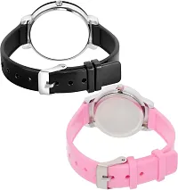 DKEROAD Analog Silicone Black-Pink Strap Watch for Girls | Casual-Formal-Party-Wedding-Sports | - Model460-thumb1