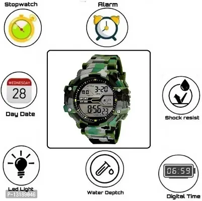 DKEROAD Digital Silicone Green Strap Watch for Girls | Casual-Party-Wedding-Formal-Sports | - Model647-thumb4