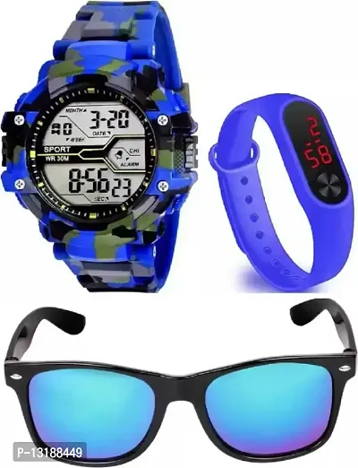 DKEROAD Digital Silicone Blue Strap Watch for Boys & Girls | Sports | - Model659-thumb0