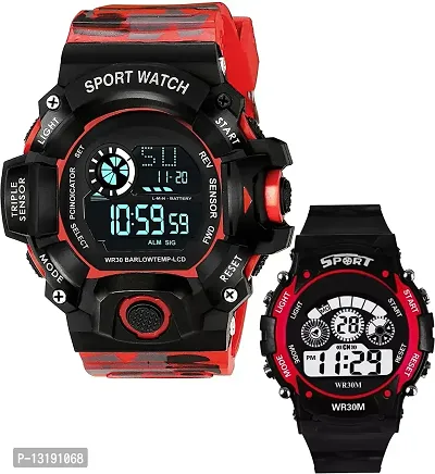 DKEROAD Digital Silicone Red Strap Watch for Boys & Girls | Casual-Party-Wedding-Formal-Sports | - Model732