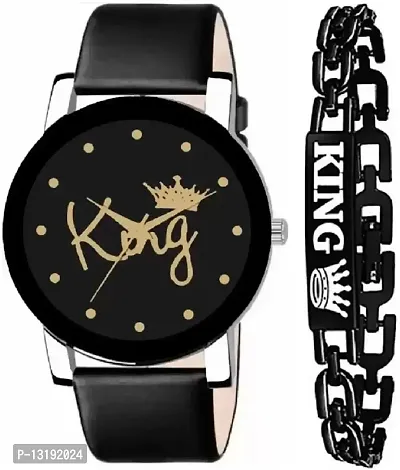DKEROAD Analog Genuine Leather Black Strap Watch for Boys & Girls | Casual | - Model730