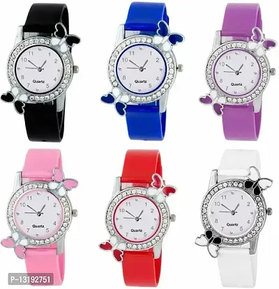 DKEROAD Analog Silicone Multicolored Strap Watch for Girls | Casual-Party-Wedding-Formal | - Model653