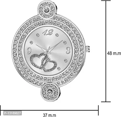 DKEROAD Analog Metal Silver Strap Watch for Girls | Casual-Formal-Party-Wedding | - Model319-thumb3