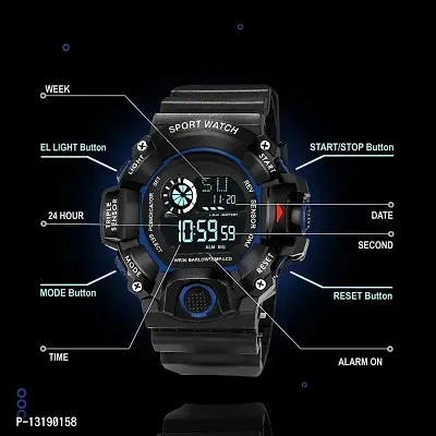 DKEROAD Digital Silicone Black Strap Watch for Boys | Sports-Formal-Casual-Party-Wedding | - Model68-thumb3