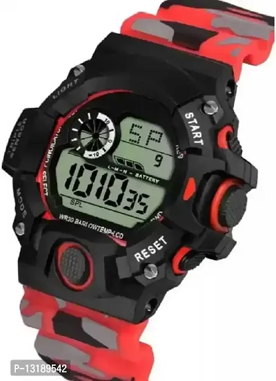 DKEROAD Digital Silicone Red-Black Strap Watch for Boys | Formal-Party-Wedding-Sports | - Model118-thumb2